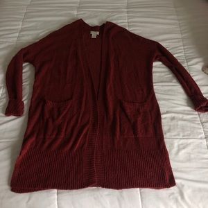 Dark red cardigan